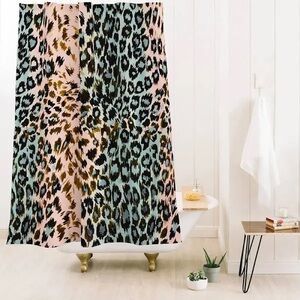 SOCIETY6 X MARTA BARRAGAN NWT abstract cheetah shower curtain -68x72